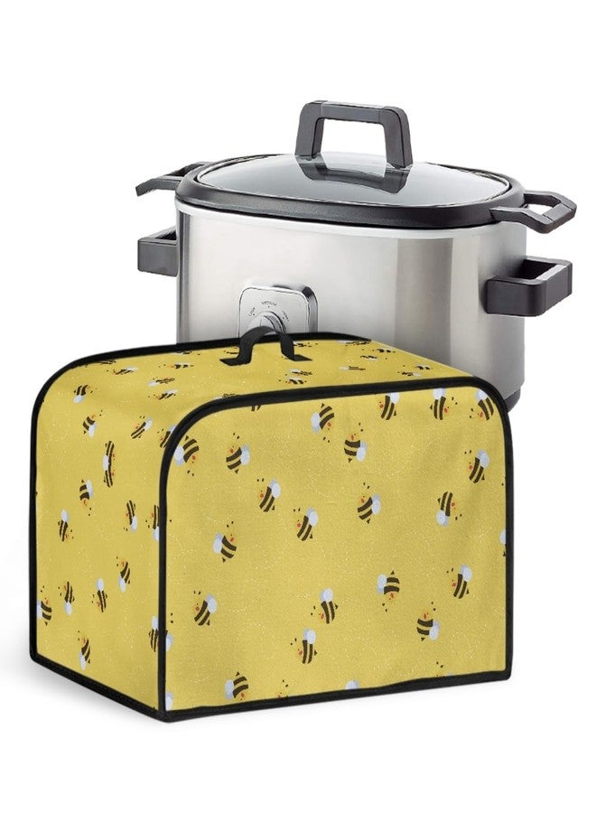 GLENLCWE Bee Print Dust Cover Compatible with Crock Pot 6-8 Quart Oval Slow Cooker,Polyester Slow Cooker Cover Appliance Protector Washable - Image 1